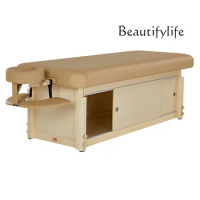 Fixed Massage Solid Wood Beauty Bed with Cabinet Beauty Salon Beauty Massage Bed Massage Couch