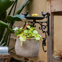 Cast Iron Handicraft Hooks, Small Birds, European Style Courtyard Gardens, Bird Food Pots, Hanging Baskets, Wall Hanging