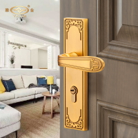 新中式門鎖臥室房門鎖具家用房間室內木門鎖把手通用型靜音門鎖