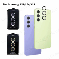 ตัวป้องกันกล้อง, แหวนเลนส์โลหะ, กระจกนิรภัย, ฝาครอบป้องกัน, เข้ากันได้กับ Samsung Galaxy A34, A54, A