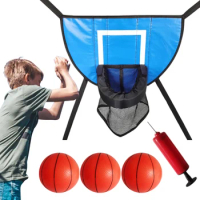 Mini Basketball Hoop Set Easy To Assemble Kids Sport Games Trampoline Accessory for Trampoline and All Ages