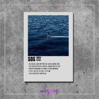 Posters 20x30 (A4) Dekorasi kamar aesthetic Poster Kayu Cover Album Musik SOS SZA Hiasan Dinding