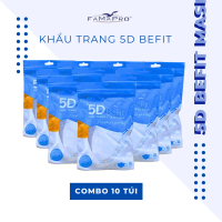 [Combo 100 cái - 10 túi] Khẩu trang Famapro 5D mask Befit 3 lớp Túi 10 cái