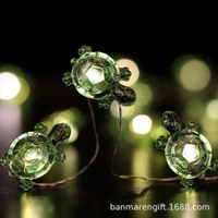 跨境新品led燈串聖誕節裝飾燈串USB帶遙控烏龜造型串燈現貨速發