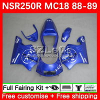 Blue White Body + Decal For HONDA NSR250 NS NSR 250 R RR 250R 23No.45 PGM2 MC16 MC18 NSR250R 88 89 NSR250RR 1988 1989 Fairing