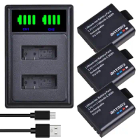 Batmax 1180mAh Battery For SJCAM PG1050+LED Dual Charger for SJCAM SJ4000 M10 SJ5000 SJ5000X For EKEN H9 H9R H8R H8 GIT PG900