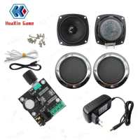 arcade game console audio kit, 12V power amplifier+3-inch 5W 8 ohm speakers power cable AUX for arcade game cabinet accessories