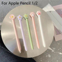 Cute Cat Claw Protective Sleeve Cover For Apple Pencil 1/2 Case For iPad Tablet Touch Pen Stylus Cartoon Flower Pencil Cases
