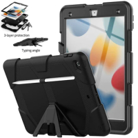 For iPad 8 9 Case Hybrid Heavy Duty Hybrid Rugged Hard Back Case with Kickstand For iPad 10.2 2021 2020 2019