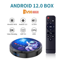 TV98 MAX TV Box Android 12.0 2GB 16GB 2.4G 5G Dual WIFI Set Top Box BT5.0 Allwinner H618 Quad Core IPTV TVBOX BOX
