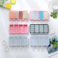 Silicone Ice Cream Mold DIY Chocolate Dessert Popsicle Moulds Tray Ice Cube Maker Homemade Tools Summer Party Supplies with Lid