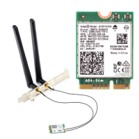 Dual Band 2.4Gbps Wireless Adapter For Intel AX201 Desktop Kit 802.11ac/ax M.2 Key E CNVIo2 Wifi 6 Bluetooth 5.0 Network Card