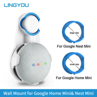 LINGYOU Outlet Wall Mount Holder Cord Bracket For Google Home Nest Mini Voice Assistant Plug In Kitchen Bedroom Audio Stand