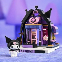 บล็อคตัวต่อปริศนา Sanrio Street View, ธีม HelloKitty, Kuromi และ Melody's Ice Cream House, เครื่องปร