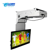 Conference office ceiling motorized TV mount ceiling drop down TV lift with remote control retractable bracket for screen