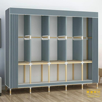 實木衣櫃家用臥室經濟型簡約現代布衣櫃簡易衣櫃結實耐用