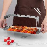 Chicken Drumstick Grill Stainless Steel Chicken Leg Grill Rack with Drip Pan for Wings Legs Bbq Kitchen Tool for Indoor Outdoor