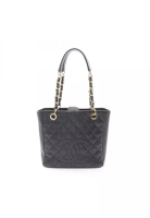 Chanel Pre-Loved Chanel matelasse PST chain shoulder bag chain tote bag Caviar skin black gold hardw