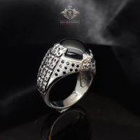 Cincin perak pria ikat batu akik permata 421