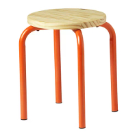 DOMSTEN 椅凳, 橘色/松木, 45 公分