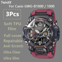 3Pcs For Casio GWG-B1000 GWG-1000 GWG-2040 SmartWatch Clear Ultra Slim Soft Hydrogel Repairable Film Screen Protector -Not Glass