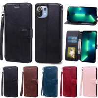 Leather Cover For Xiaomi 11 Lite 5G Ne Fashion Wallet Flip Phone Case Shockproof Shell Silicone Fundas For Xiaomi Mi 11i 11Lite