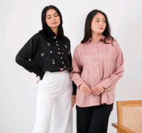 Zaskia Kemeja pearl mimo label