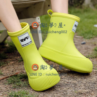 雨鞋女 時尚外穿中筒防水鞋 防滑雨靴膠鞋水鞋廚房鞋【淘夢屋】