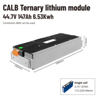 Grade A CALB 12S1P Module 44.4V 147Ah Prismatic Lithium ion Rechargeable NMC battery module for electric car bus EV 43.2V 147ah