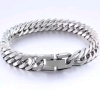 Gelang Titanium Rantai Baja Model Terlaris Rantai Kotak/Gelang Pria - Bracelets