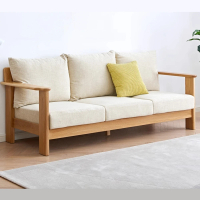 【橙家居·家具】辛格系列三人位B款實木框架沙發 CG-A7061(售完採預購 沙發 木框沙發 客廳椅)