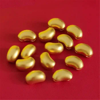 1pcs Pure 999 24K Yellow Gold Women 3D Lucky Gold Bean Bead Pendant 0.1-0.2g