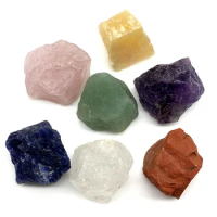 7pcs/lot Natural Pink Crystal /Amethysts /Sodalite/Green Aventurine/White Crystal Stone Beads Seven Chakras Energy Healing Stone