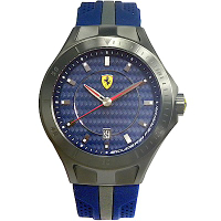 Scuderia Ferrari 法拉利 流線快感碳纖維賽車錶-藍/45mm