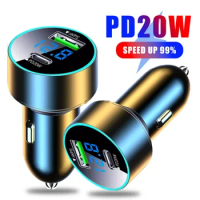 PD 20W Car Charger Super Fast Charge Adapter Type C USB Portable Charger for IPhone 14 Pro Max 13 12 IPad Airpods Huawei Xiaomi