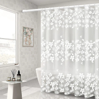 [จัดส่งทันที] UNHO 180x180cm ม่านอาบน้ํา PEVA Waterproof Shower Curtain ผ้าม่านกั้นห้องน้ำ มี 12 ตะข