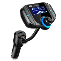Bt70 Fm Transmitter Car Radio Bluetooth Kit Dual USB Qc3.0 Wireless Mp3 Player Charger Adapter Hands-Free Bt Tuner