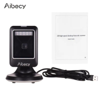 Aibecy MP6300Y 1D/2D/QR Omnidirectional Barcode Scanner USB Wired Bar Code Reader CMOS Super Scanning Decoding Ability