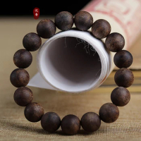 Vietnam Nha Zhuang Yingge Lvqi Nan Agarwood Bracelet Submerged Type Old Materials Wooden Prayer Beads Bracelet