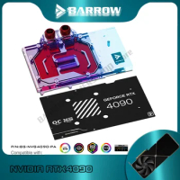 Barrow 4090 Waterblock For NVIDIA RTX 4090 Founder GPU Water Cooler, VGA Front Water Block Black/White 5V BS-NVG4090-PA