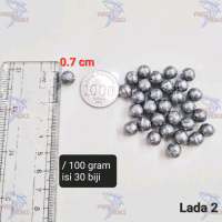timah pancing kecil bulat 0,7 cm /100gram / timah lada
