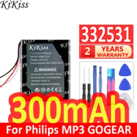 300mAh KiKiss Powerful Battery 332531 For Philips MP3 gogeer Spark 2GB 4GB Digital Batteries