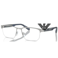 【EMPORIO ARMANI】亞曼尼 亞洲版 時尚半框光學眼鏡 EA1162 3045 霧銀 公司貨