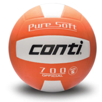 【Conti】原廠貨 4號球 超軟橡膠排球/競賽/訓練/休閒 橘白(V700-4-WO)