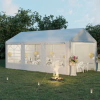 10' x 20' Party Tent, Gazebo Canopy with 4 Removable Side Walls and 6 Windows