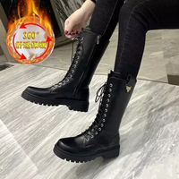2023 Martin Boots New Winter Women Plush Warm Boots British Lace-up Zip Motorcycle Boots Female Spring Martin Boots Cotton Shoes
