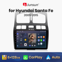 Junsun V1 AI Voice Wireless CarPlay Android Auto Radio for Hyundai Classic Santa Fe 2005 - 2015 4G Car Multimedia GPS 2din