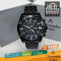 JAM TANGAN PRIA CHRISTOPHE ARDEN ORIGINAL BLACK DIAL ROSE GOLD STRAP STAINLESS STEEL CAF3003 CAF 300