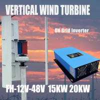 20KW CE Roof Mount Residential 12V 24V 48V Vertical Axis Efficient Wind Turbine For Home Use high efficiency On Gird Inverter