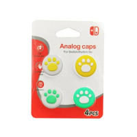 switch 貓爪搖桿帽 按鍵帽(平面貓抓帽黃綠色一套)#DADADI#Y21-03757 